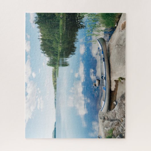 Water | Canoe on Lake in Sweden Legpuzzel (Verticaal)