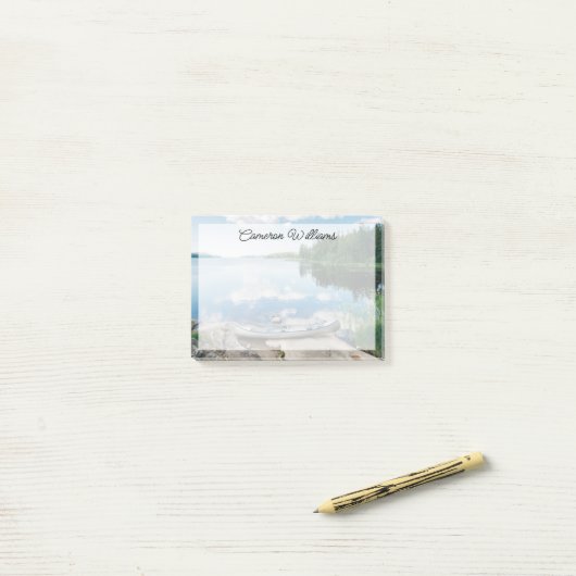 Water | Canoe on Lake in Sweden Post-it® Notes (Op bureau)