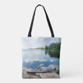 Water | Canoe on Lake in Sweden Tote Bag (Achterkant)