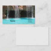 Water cascading door een buitengrot en zwembad visitekaartje (Voorkant / Achterkant)