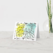 Water Color and Ink Hands and Words Greeting Card