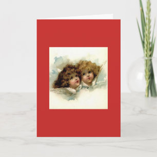 WATER COLOR ENGELEN KERSTKAART OPGEVROUWD KAART