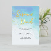 Water Color & Folie Uitnodiging (Staand Voorkant)