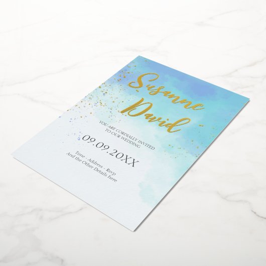 Water Color & Folie Uitnodiging (Gedraaid)