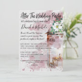 Water Color Lantern Na het bruiloftsfeest Kaart (Staand voorkant)