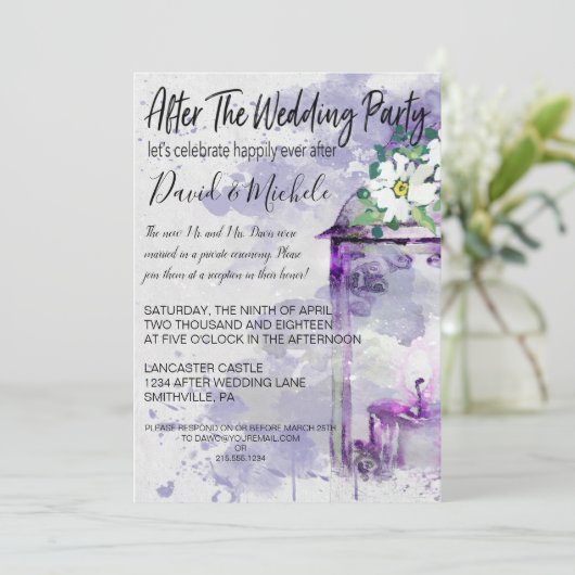 Water Color Lantern Na het huwelijksfeest Kaart (Staand voorkant)