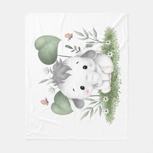 Water Color Safari Olifant in Baby ontwerp Fleece Deken (Voorkant)