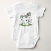 Water Color Safari Olifant in Baby ontwerp Romper (Achterkant)