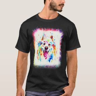 Water Color Samoyed Dog Boy Girl Tie Dye Bleach Ed T-shirt