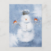 Water Color Snowman Briefkaart | Charmante winter (Voorkant)