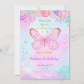 Water Color Vlinder Uitnodiging (Voorkant)