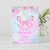 Water Color Vlinder Uitnodiging (Staand voorkant)