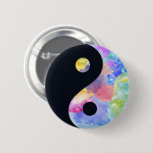 Water Color Yin Yang Button (Voorkant /achterkant)
