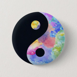 Water Color Yin Yang Button