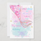 Water Color Zeemeermin Kinderen Uitnodiging (Voorkant)