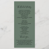 Water colored for wedding Eucalyptus Programmakaart (Achterkant)