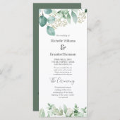 Water colored for wedding Eucalyptus Programmakaart (Voorkant / Achterkant)