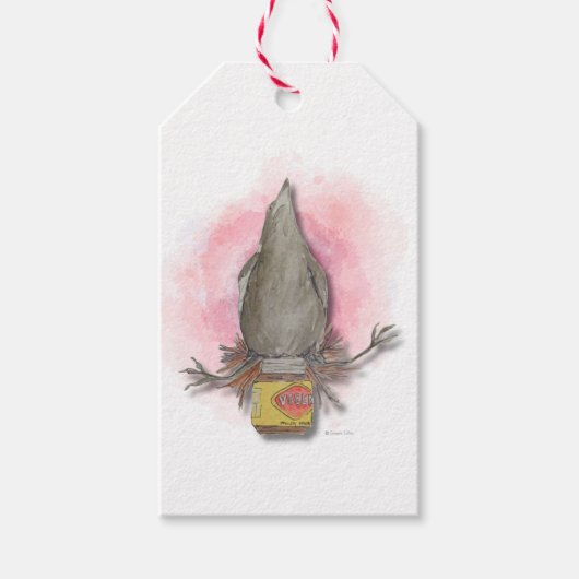 water colour Australian magpie gift tag Cadeaulabel (Voorkant)