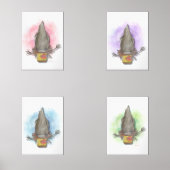 water colour Australian magpie wall art set (Voorkant)