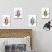 water colour Australian magpie wall art set (Slaapkamer)