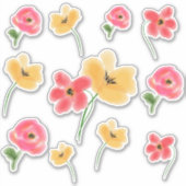 Water Colour Bloemen - stickers (Voorkant)