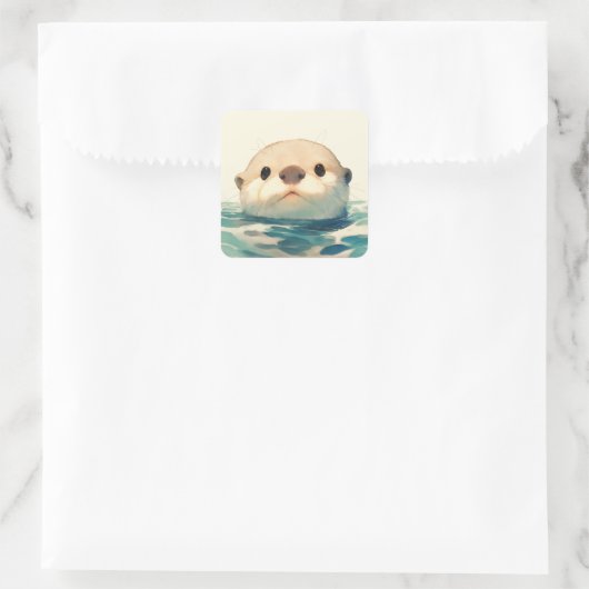 Water doe je anders? vierkante sticker (Tas)