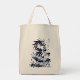 Water Dragon 22 Yin Yang Kanji Tote Bag