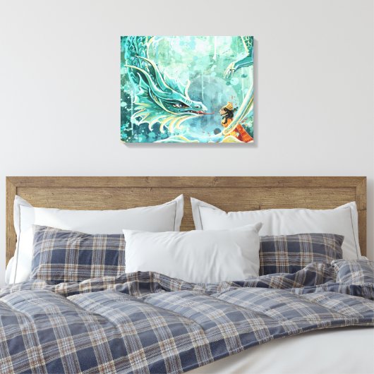 Water Dragon Art Canvas Afdruk (Insitu (Slaapkamer))