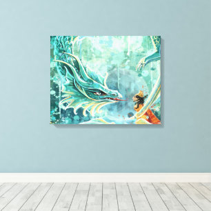 Water Dragon Art Canvas Afdruk
