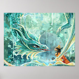 Water Dragon Art Poster