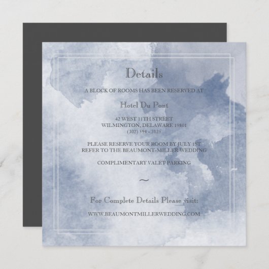 Water Dreams | Kaart met gasteninformatie (Voorkant / Achterkant)