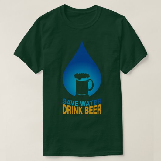 Water Drink bier 1 opslaan T-shirt (Design voorkant)