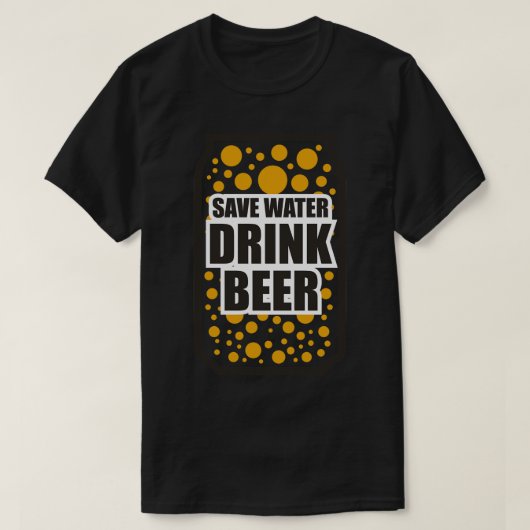 Water Drink bier 2 opslaan T-shirt (Design voorkant)