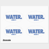 Water - Drink het. Ovale Sticker (Vel)