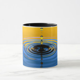 Water Drop Circles Sinaasappel Blauw Lake River Gl Mok