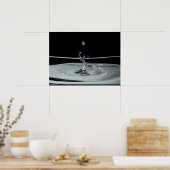 Water drop collision in black & white poster (Keuken)