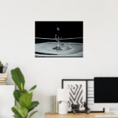 Water drop collision in black & white poster (Thuiskantoor)