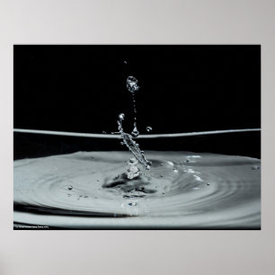 Water drop collision in black & white poster