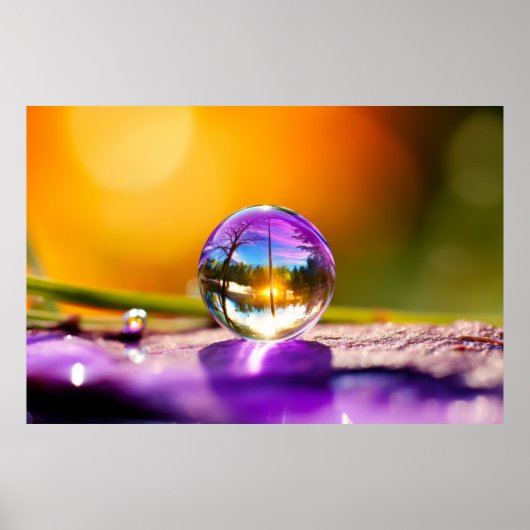 Water Drop Dewdrop Natuur Serene Kalm Poster (Voorkant)
