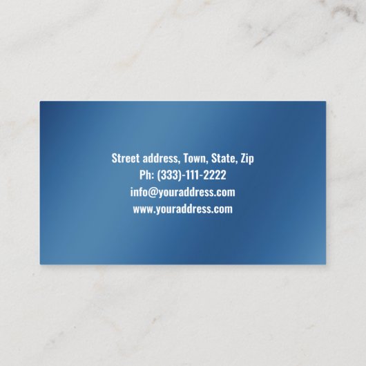 Water Drop Loodgieter Service Blauwe Kaart Visitekaartje (Achterkant)