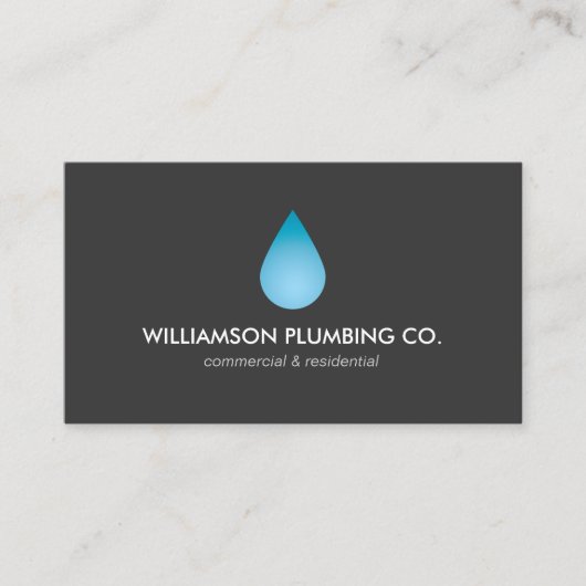 Water Drop Loodgieterswerk, Loodgieters Visitekaar Visitekaartje (Voorkant)