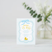 Water Droplets Gingham Baby Shower Books For Baby Informatiekaartje (Staand voorkant)