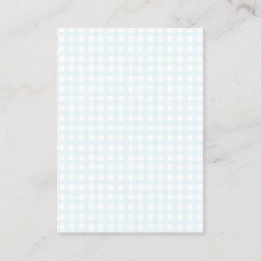 Water Droplets Gingham Baby Shower Books For Baby Informatiekaartje (Achterkant)