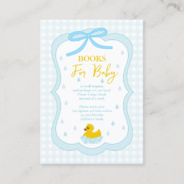 Water Droplets Gingham Baby Shower Books For Baby Informatiekaartje