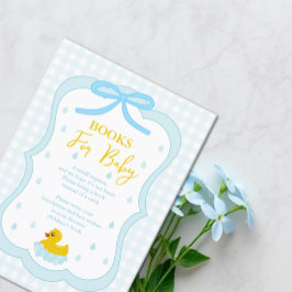 Water Droplets Gingham Baby Shower Books For Baby Informatiekaartje