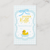 Water Droplets Gingham Baby Shower Diaper Raffle Informatiekaartje (Voorkant)