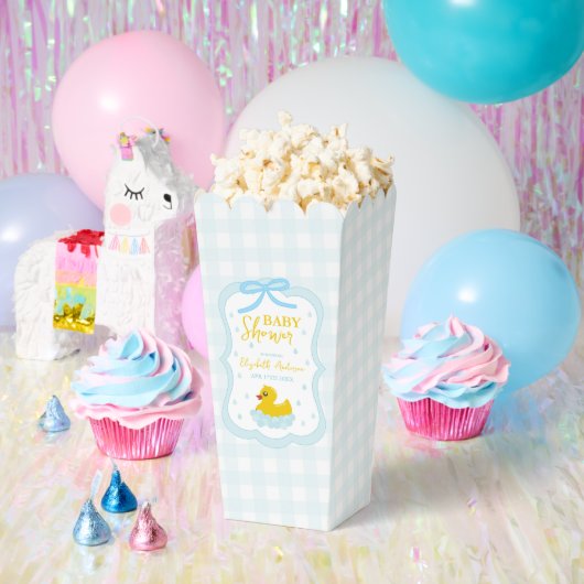 Water Droplets Gingham Boy Baby Shower Bedankdoosjes (Feest)