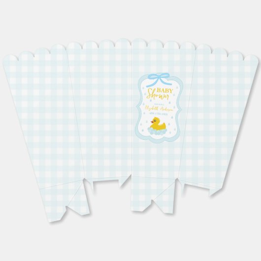 Water Droplets Gingham Boy Baby Shower Bedankdoosjes (Ongevouwen)