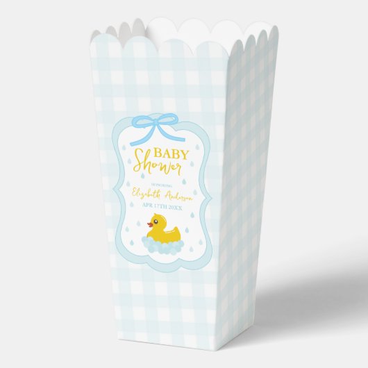 Water Droplets Gingham Boy Baby Shower Bedankdoosjes (Voorkant)