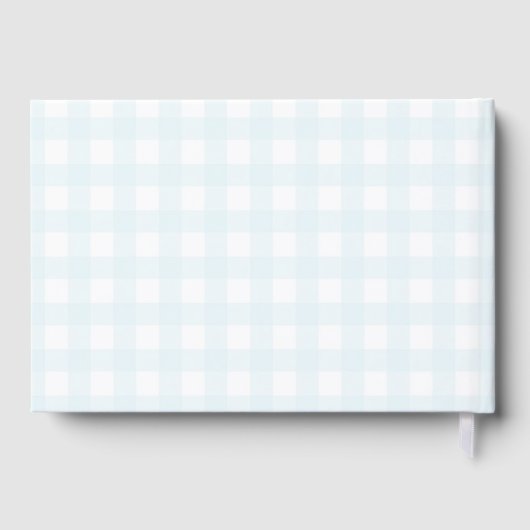 Water Droplets Gingham Boy Baby Shower Gastenboek (Achterkant)